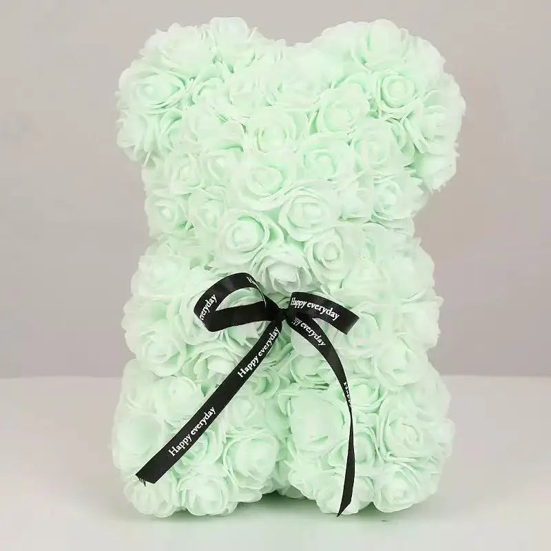 25cm Artificial Teddy Rose Flower Bear with Box Romantic