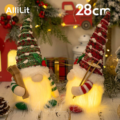 1~2pcs Gnome Christmas Decorations 30cm Light Up