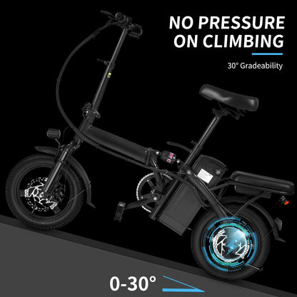 1Year Warranty 500W Dual Disc Brake Adult Foldable Electric Bicycle