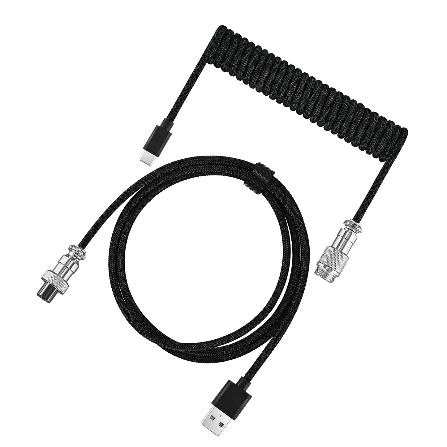 Coiled Keyboard Cable Type C To USB-A Mechanical Keyboard
