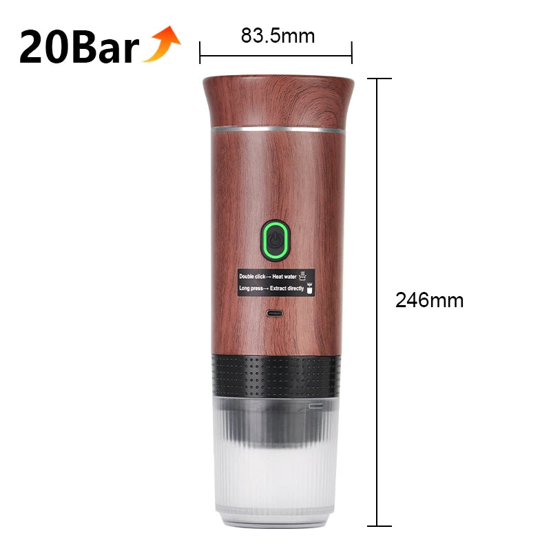 Wireless Electric Portable Espresso Coffee Machine for Car & Home