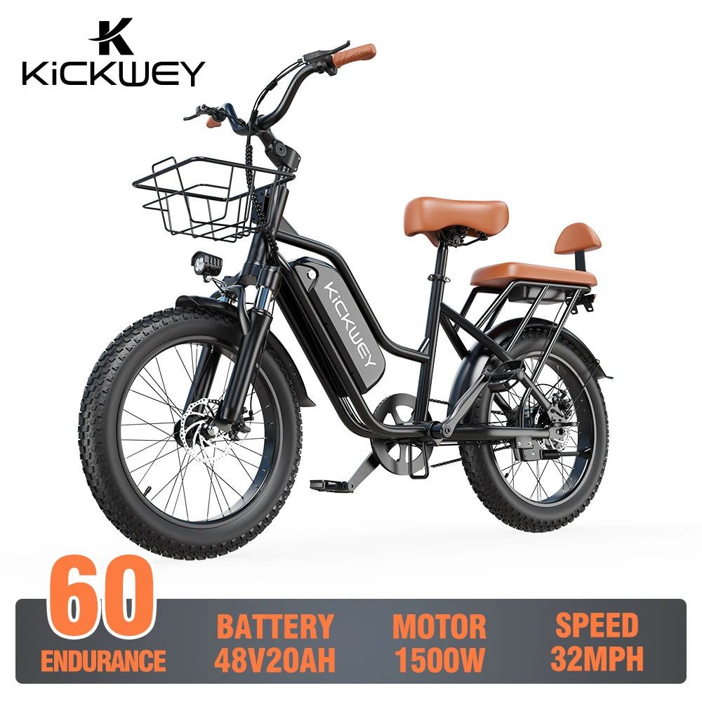 Electric Bike for Adults，20'' 1500W