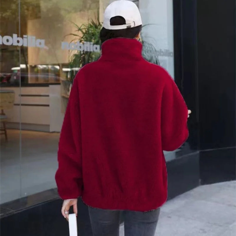 Women Winter Double Coral Fleece Warm Coat