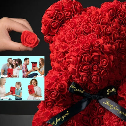2025 New Artificial Flower Eternal Rose Teddy BeaR