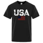 Vintage Usa Flag Street Print Male T Shirts Hip Hop Street