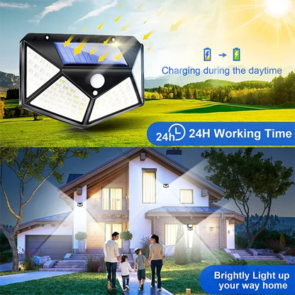 1/2/4/6Pcs 100 LED Wall Lights Outdoor Solar Lamp