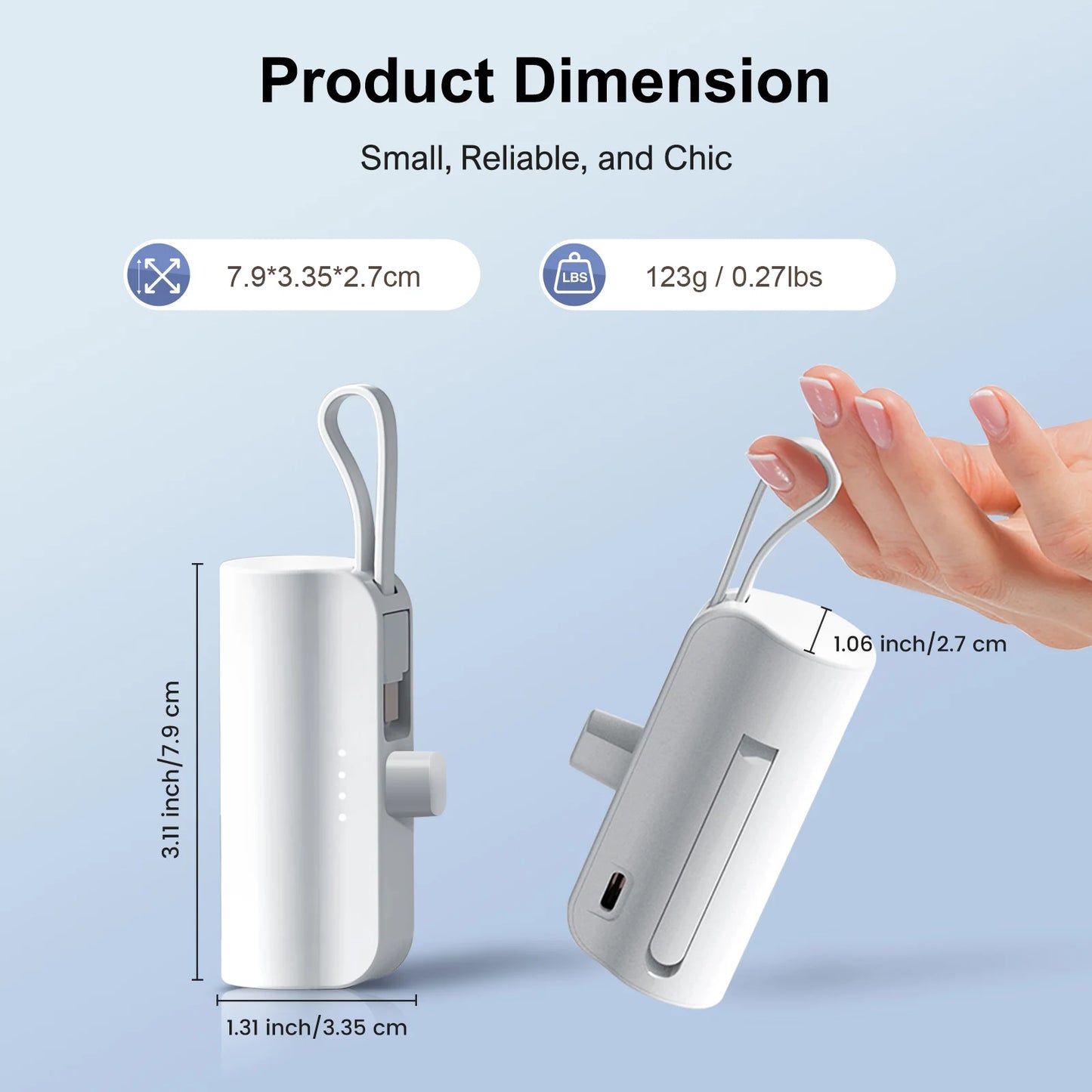 Mini Power Bank Portable 4500mAh Power Phone Charger