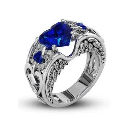 Classic 5 Color Authentic 925 Sterling Silver Ring Multicolor Love Heart