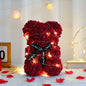 25cm Artificial Teddy Rose Flower Bear with Box Romantic Valentines Day