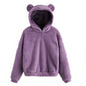 Winter Korean Fashion Bear Ears Cute Loose Hoodi\y