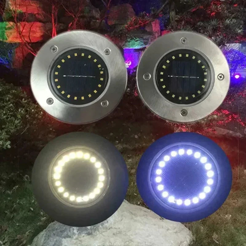 1/4/8Pcs Solar Lights Outdoor 8/20LEDs Disk Underground