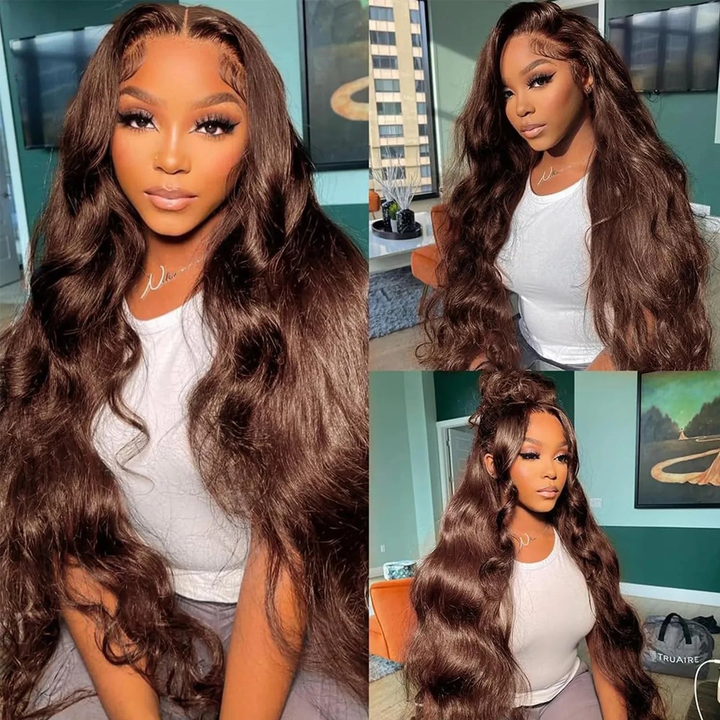 250% Density Chocolate Brown Body Wave 13x6 Lace