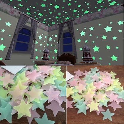 100pcs Fluorescent Glow in the Dark Stars