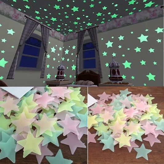 100pcs Fluorescent Glow in the Dark Stars