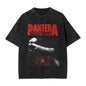 Venomous Black Metal Rock Washed T Shirt Men Pantera Cotton