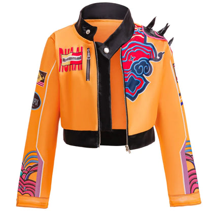 Girl Devil Hunter Pop Singer Embroidered Coat Top Shorts