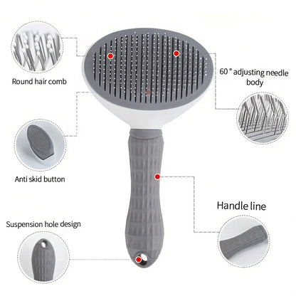 One-Click Pet Hair Removal Comb for Effortless Grooming