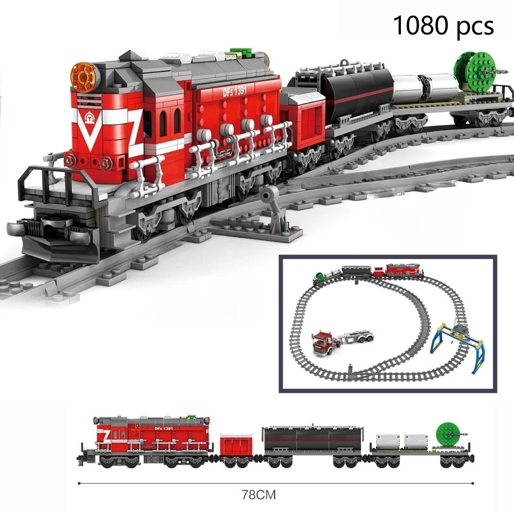 DOU BUILTBuilding Block City Train Track Model Electric