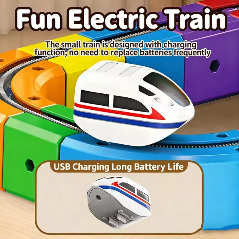New 51PCS Magical Track Train USB Rechargeable 3D