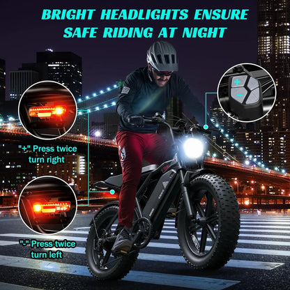 TST R002S 1500W e-bike, 20" fat tires, 60-100mile