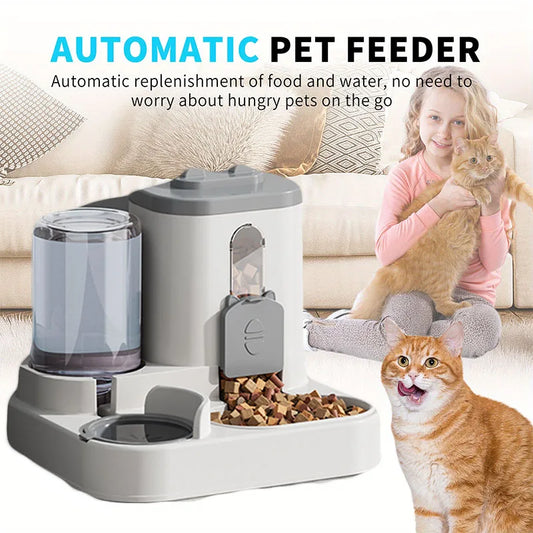 Cat Bowl Automatic Feeder with Spill Proof Design with Water