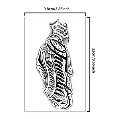1Pc Handwritten Font Arm Waterproof Temporary Tattoo,