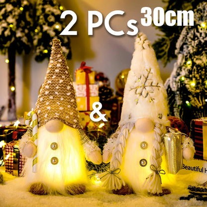 1~2pcs Gnome Christmas Decorations 30cm Light Up