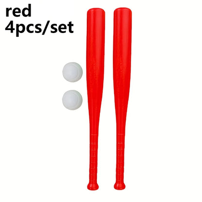 2/4pcs Lightweight Plastic Baseball Bat with Ball Set