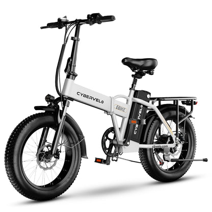 48V 20AH 20” Fat Tire Removable Battery E-Bike, 1000W Peak 7- Speed shift City travel Electric Bike, 30MPH+ 80 Miles Max Range