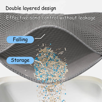 90CMX60CM Cat Litter Mat Waterproof Double Layer Pet Litter Box Mat