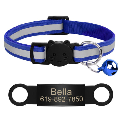 Customized Cat Collar Reflective Cat Collar Free Engraved