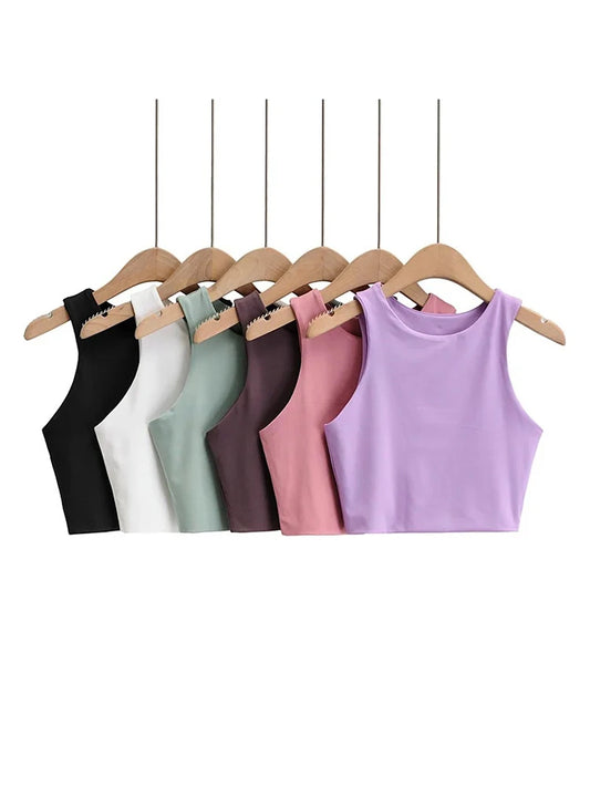 2023 Summer Fashion Women Sexy Slim Tops O-neck