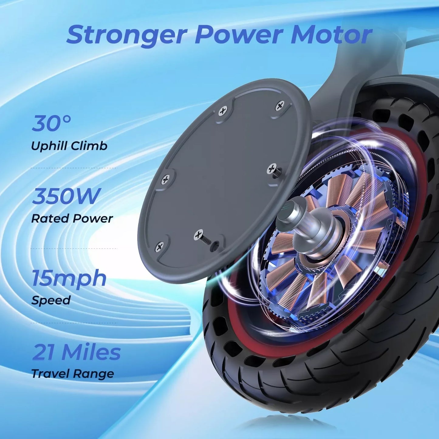 LADPED Electric Scooter 350W 19mph APP Smart Scooter
