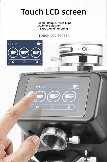 CAFOVO G490F 90mm Titanium Flat Burr Coffee Grinder Touch Screen 600W