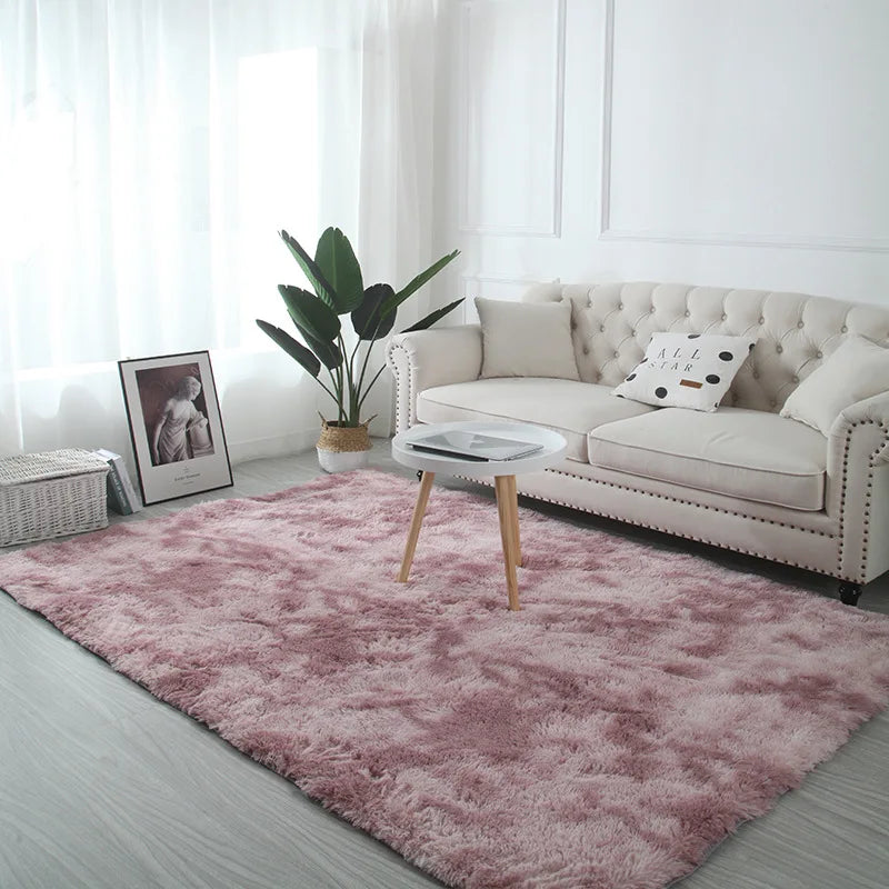 VIKAMA Tie-Dye Plush Carpet Living Room Decoration Soft Fluffy
