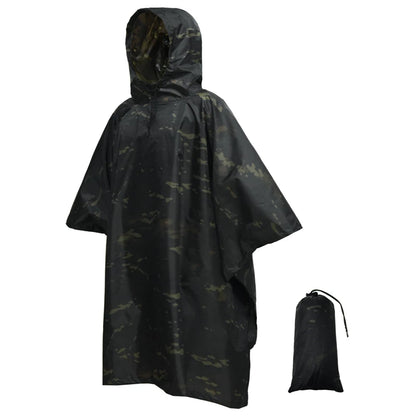 Man Military Impermeable Zipper Camo Raincoat