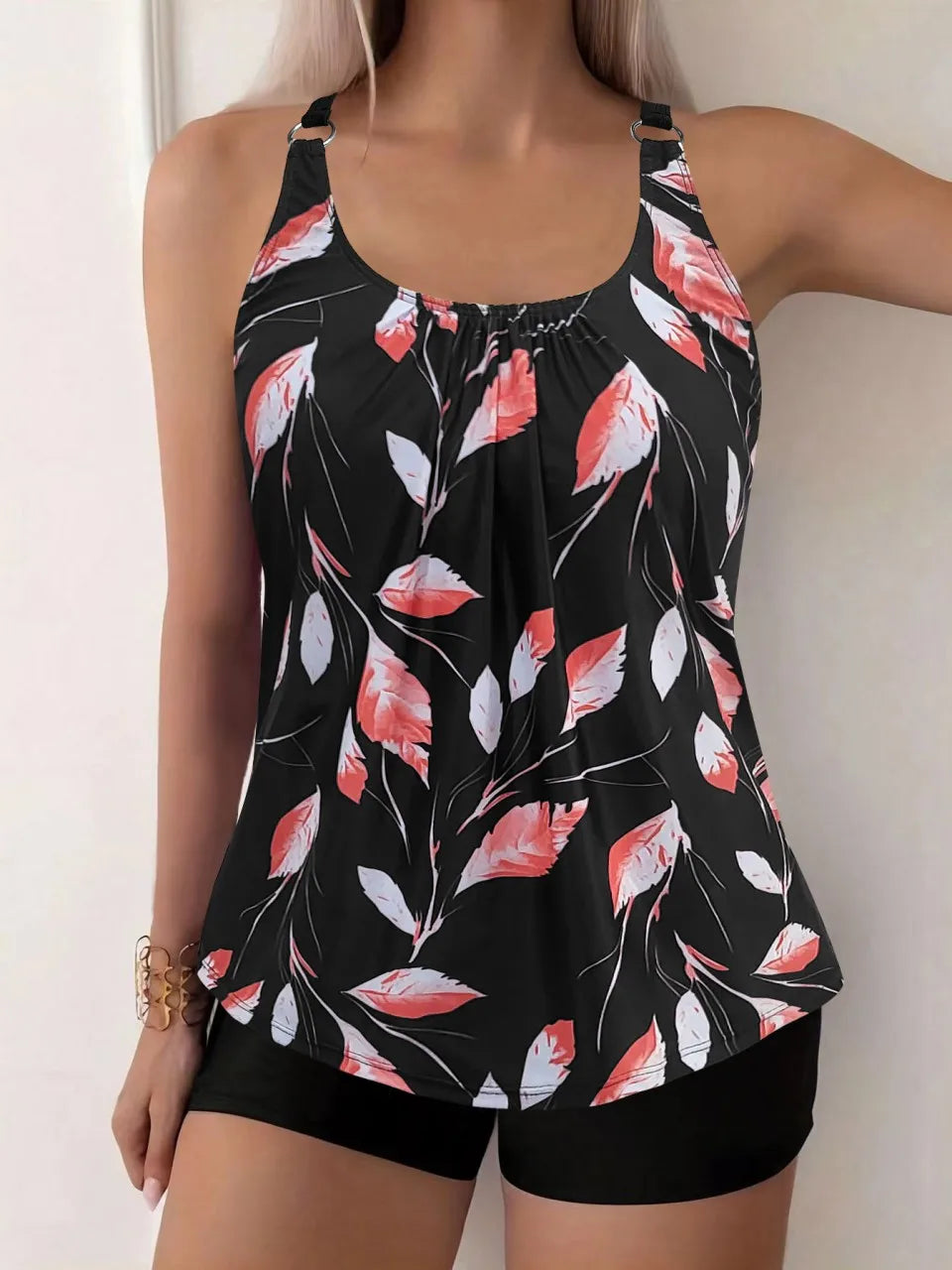 2025 Sexy Strappy Tankini Floral Printed Swimsuit Women