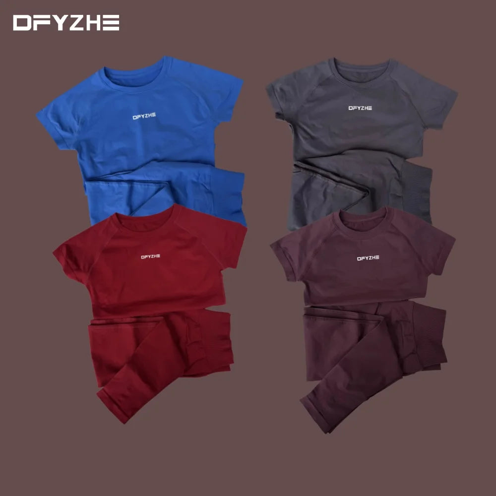 DFYZHE round neck breathable short sleeved+long pants