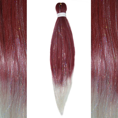 Dard Red White 3 Tones Ombre Straight Braids Blend Hair