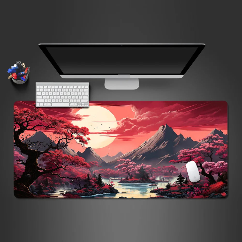 Mouse Pad sakura landscape desk accessories Mat Gamer