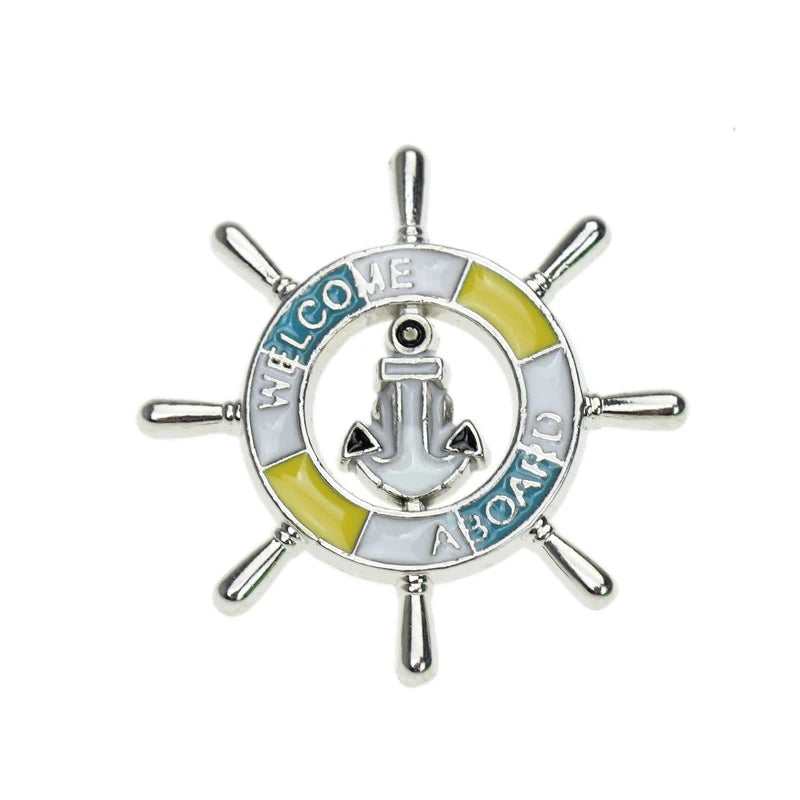 Navy Style Badge Cartoon Tropical Fish Metal Brooch