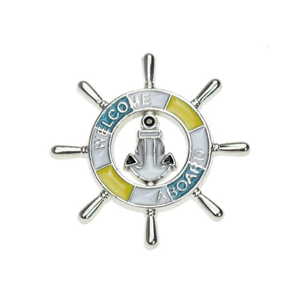 Navy Style Badge Cartoon Tropical Fish Metal Brooch