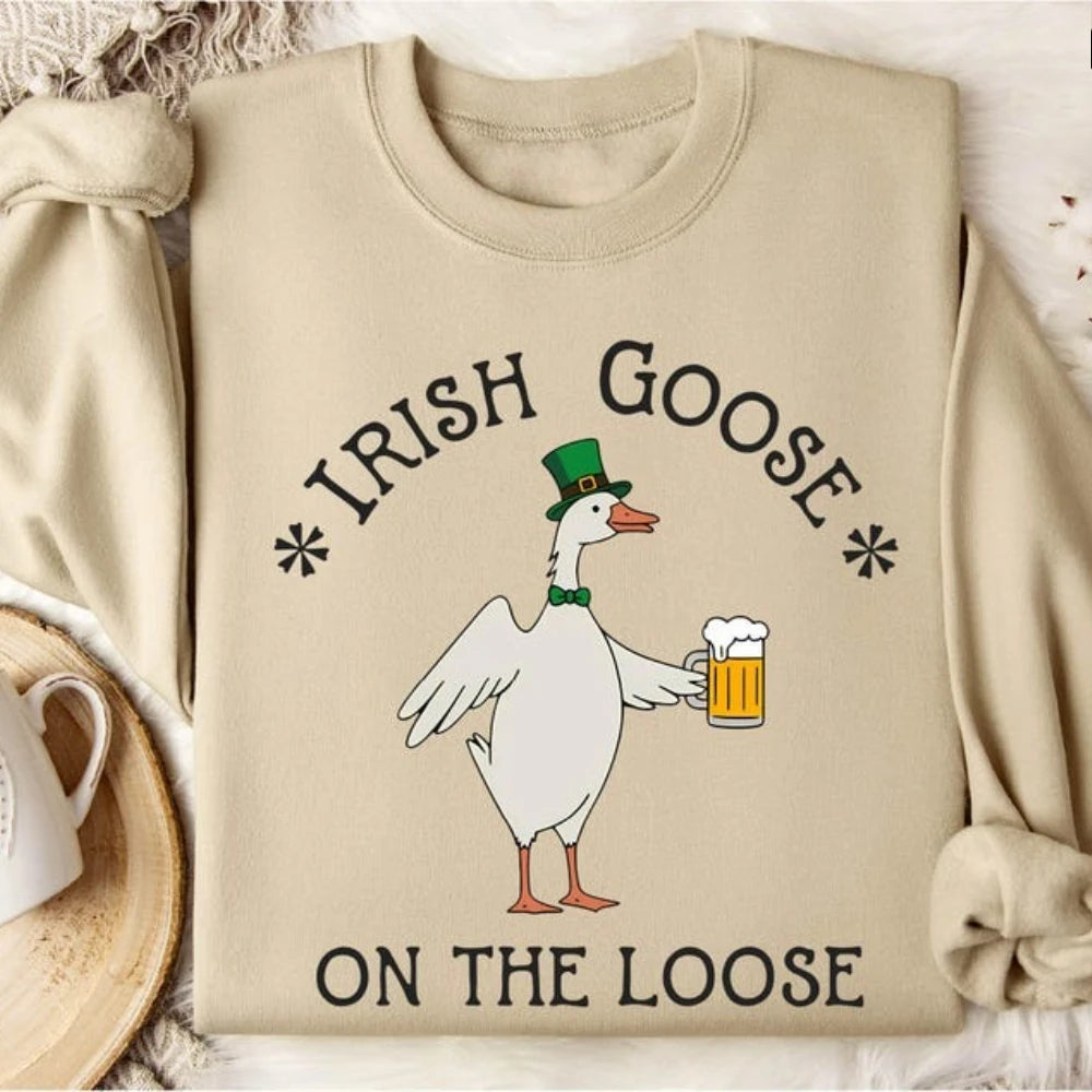 Lucky Goose on The Loose Sweatshirt St Patricks Day Gift