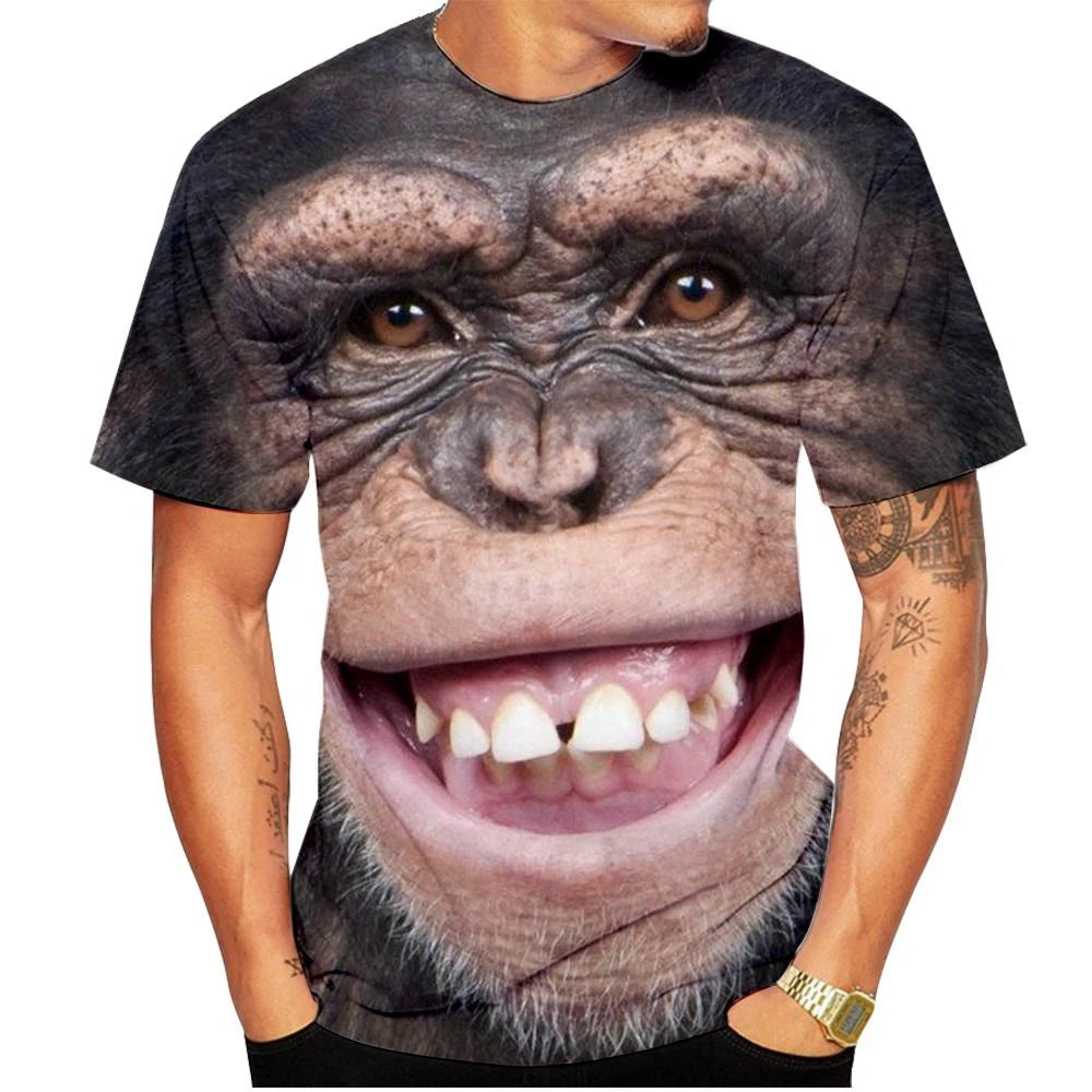 New casual men's new 3D design spoof gorilla funny monkey