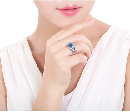 Classic 5 Color Authentic 925 Sterling Silver Ring Multicolor Love Heart