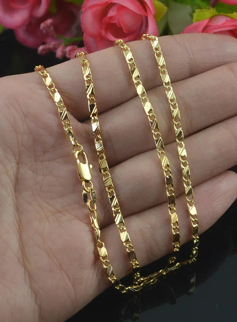 Exquisite Fashion 18K Gold Color Filled Necklace For Women Men