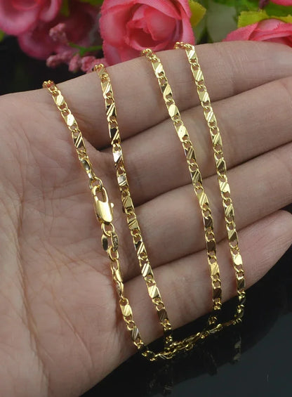 Exquisite Fashion 18K Gold Color Filled Necklace For Women Men