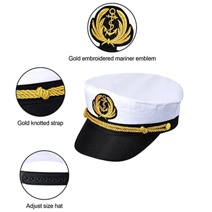 652F Navy Marine Hat Yacht Captain Hat Sailor Captain Costume