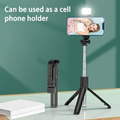 360 Rotation Selfie Stick Phone Holder Tripod Photo Pole