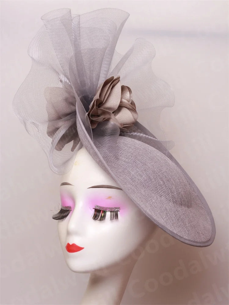 Chic Navy Fascinators Hat For Women Elegant Royal Ascot Millinery
